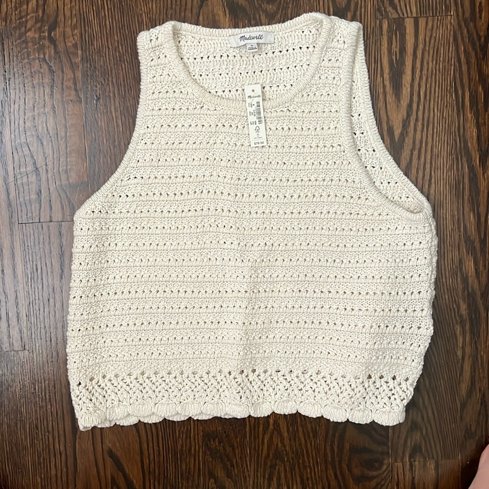 NWT Madewell Kellen Crocheted Sweater Tank
